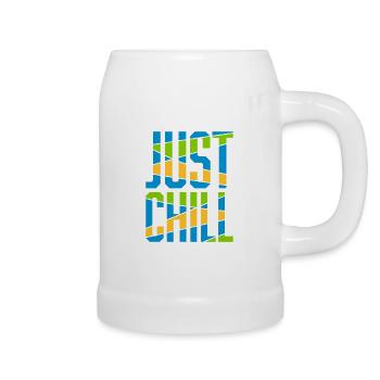Just Chill Text Logo - Beer Mug - white - Right