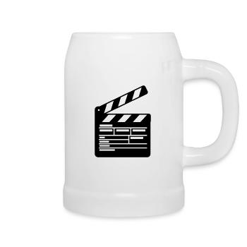 Kino Filmklappe Regie führen - Bierkrug - Weiß - Rechts