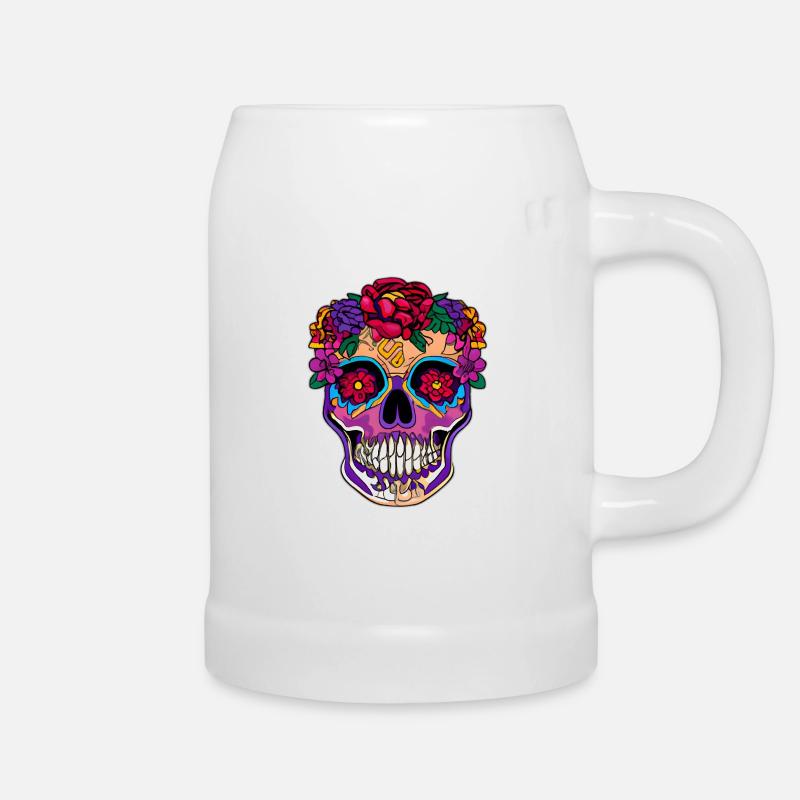 Totenkop créatif mexicain coloré - Chope en céramique - blanc