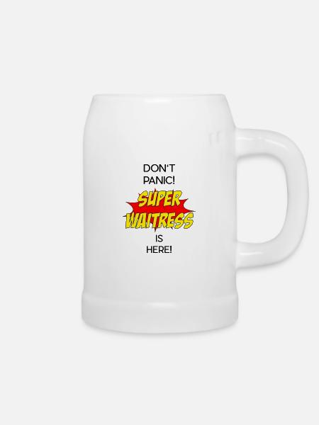 Super Waitress / Super Kellnerin - Bierkrug - Weiß