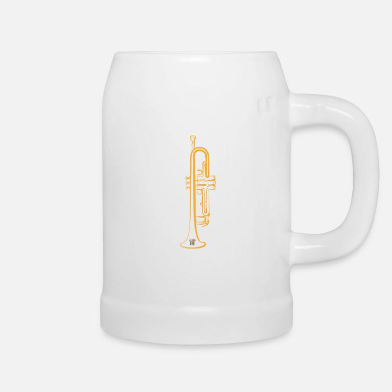 Goldene Trompete - Bierkrug - Weiß