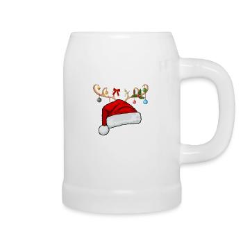 Buchstabe F Weihnachtsmütze - Bierkrug - Weiß - Rechts