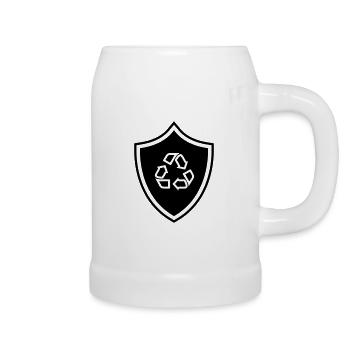 Recycling Wappen - Bierkrug - Weiß - Rechts
