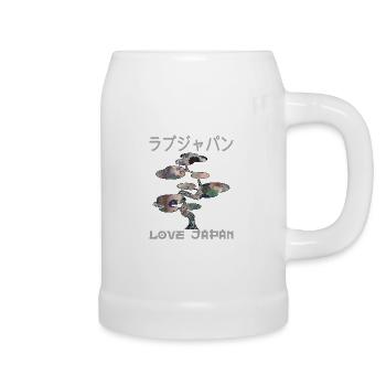 Bonsaï Japonais Zen Jardin Symbole Kanji Amour - Chope en céramique - blanc - Droite