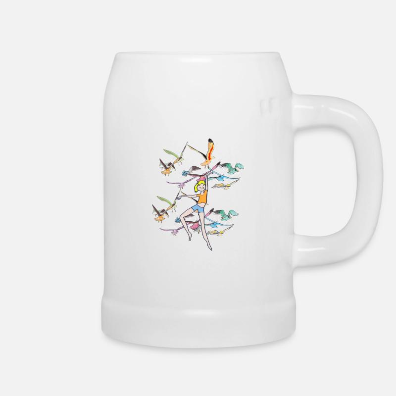 Oiseaux volent - Chope en céramique - blanc