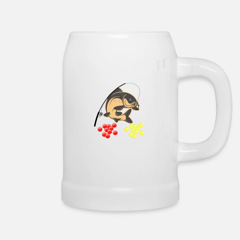 Fishing carp - Beer Mug - white