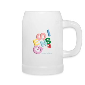 Genesis Buntes Verdrehtes Logo - Bierkrug - Weiß - Rechts