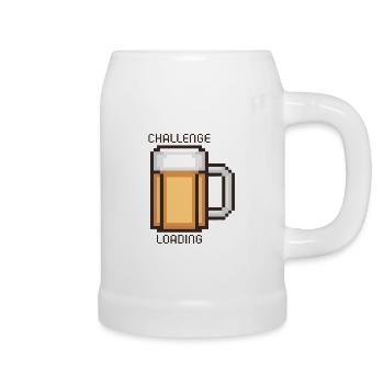 Optique pixel de verre à bière gaming des années 80 pour les fans de bière rétro - Chope en céramique - blanc - Droite