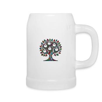 Mosaic Ghost Tree T-Shirt - Beer Mug - white - Right