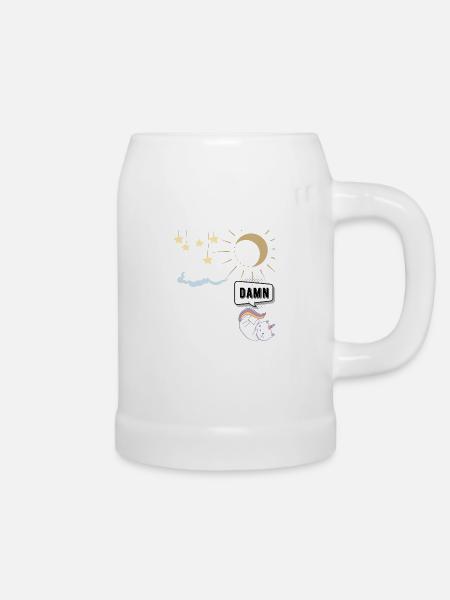 damn katze - Bierkrug - Weiß