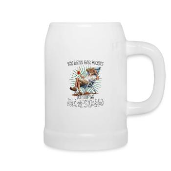 Ich muss gar nichts ich bin im Ruhestand - Bierkrug - Weiß - Rechts