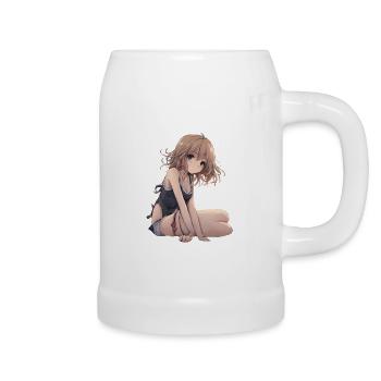 Manga Mädchen - Bierkrug - Weiß - Rechts
