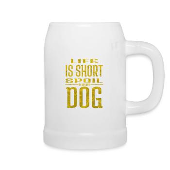 beagle daddy golden retriever dog owner - Bierkrug - Weiß - Rechts