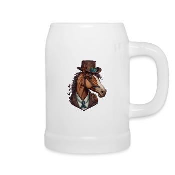 Elegantes Pferd - Bierkrug - Weiß - Rechts