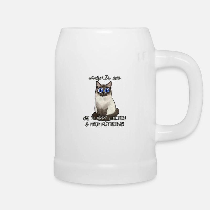 Chat affamé - Chope en céramique - blanc