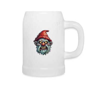 Gartenzwerg / Märchenland / Kobold / Gnom / Logo - Bierkrug - Weiß - Rechts