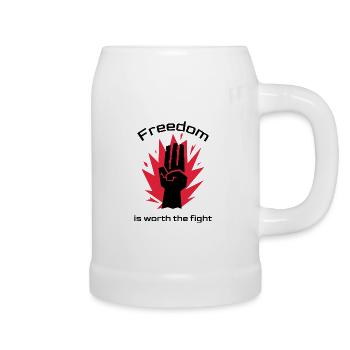 Freedom worth fighting - Bierkrug - Weiß - Rechts