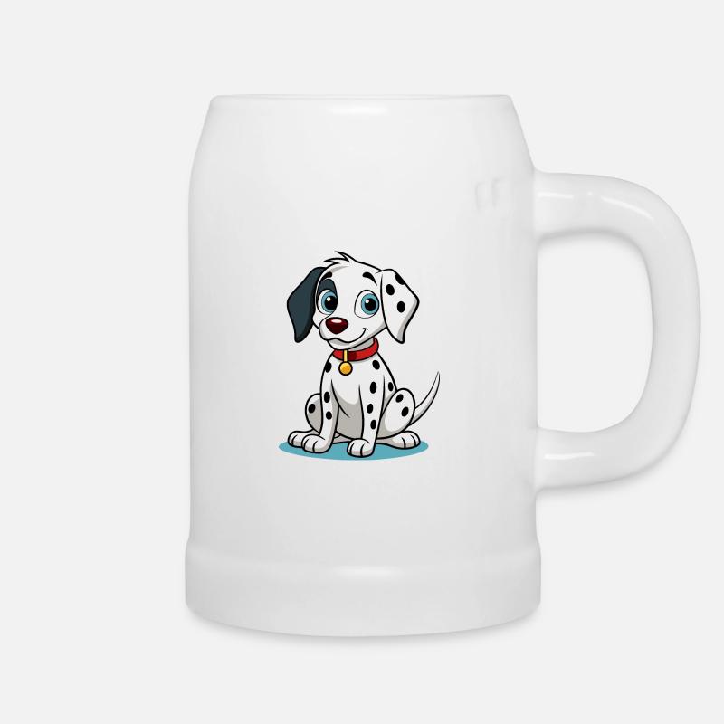 Curious Dalmatian Tilting Head Art - Beer Mug - white