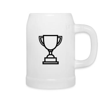 trophée - Chope en céramique - blanc - Droite