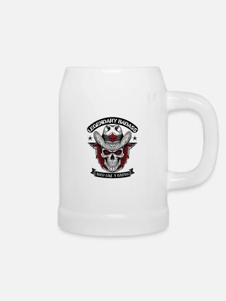 "Legendary Badass." - Bierkrug - Weiß