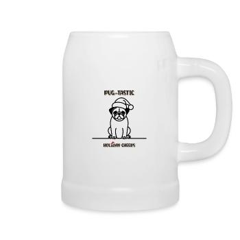 Joyeux Noël Carlin chemise design cadeau - Chope en céramique - blanc - Droite
