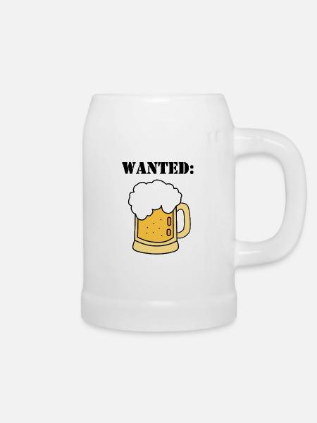 wanted beer - Bierkrug - Weiß
