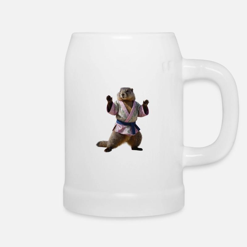 Sporty marmot - Beer Mug - white