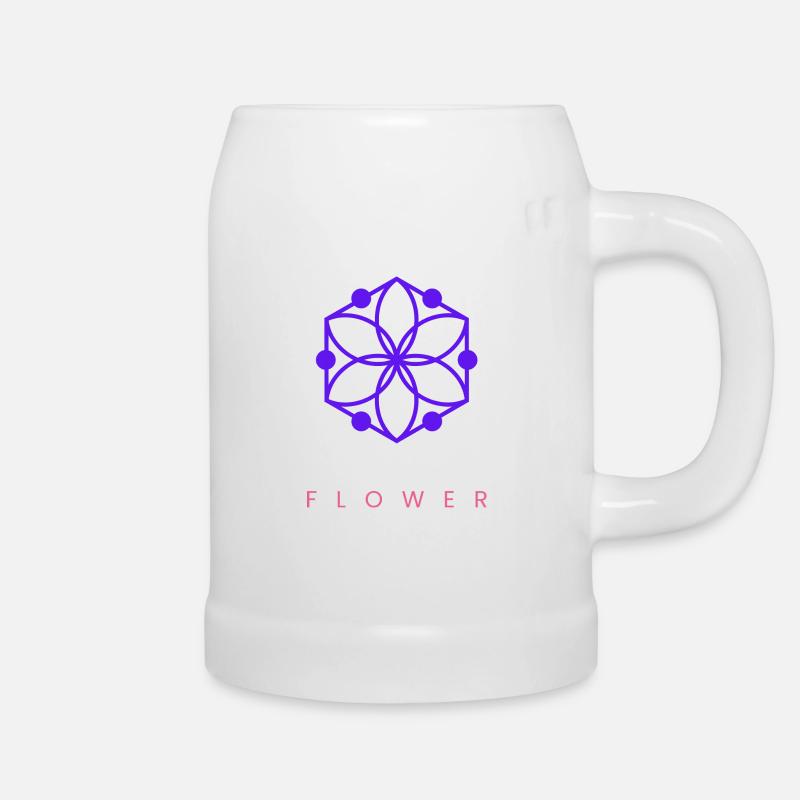 Blume - Bierkrug - Weiß