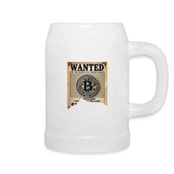 Torn Wanted Bictoin Poster 100000 Dollars - Beer Mug - white - Right