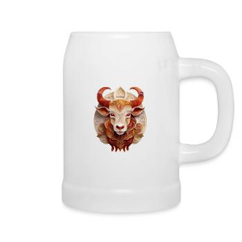 Sternzeichen Stier - Bierkrug - Weiß - Rechts