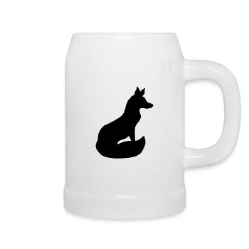 Fox Red Fox Wild Animal Silhouette Outline Cool - Beer Mug - white - Right