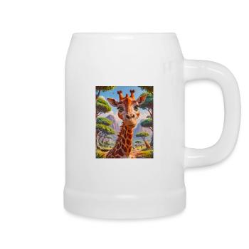 Super süße afrikanische Tiere – Giraffe - Bierkrug - Weiß - Rechts