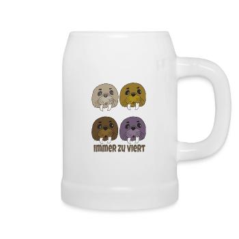 Morse toujours en quatre - Chope en céramique - blanc - Droite