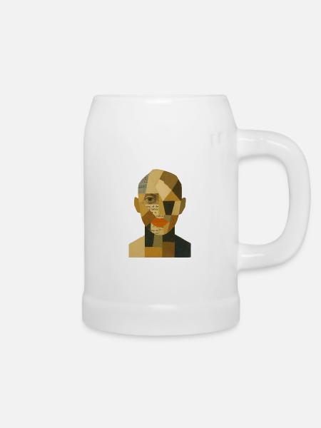 Gesicht Abstrakt - Bierkrug - Weiß