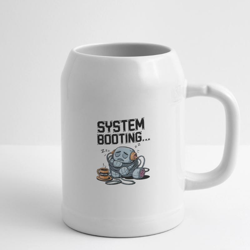 Sleepy Robot Booting avec du café Java.exe - Drôle Chope en céramique