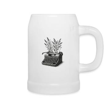 Lettres vivantes - Chope en céramique - blanc - Droite