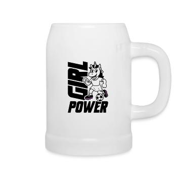Soccer Unicorn Girl Power - Beer Mug - white - Right