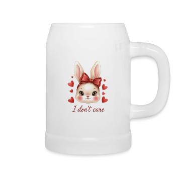 Lapin Kawaii avec cœurs à arc rouge - Chope en céramique - blanc - Droite
