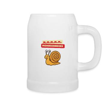 Mmm Mohnschnecke Cartoon - Bierkrug - Weiß - Rechts