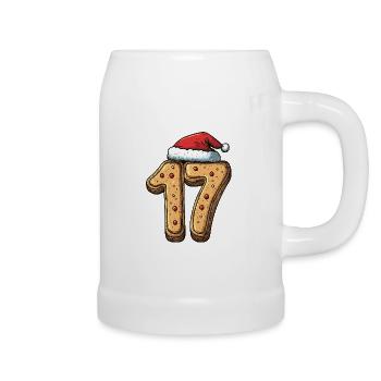 Biscuit de Noël à 17 chiffres - Chope en céramique - blanc - Droite