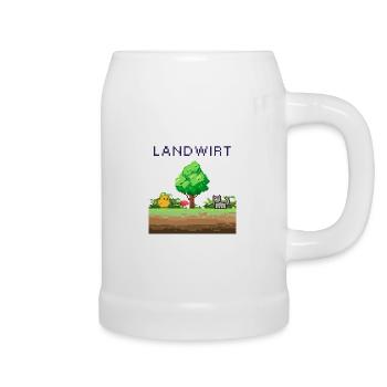 Landwirt Pixelwelt Ländliche Szene - Bierkrug - Weiß - Rechts