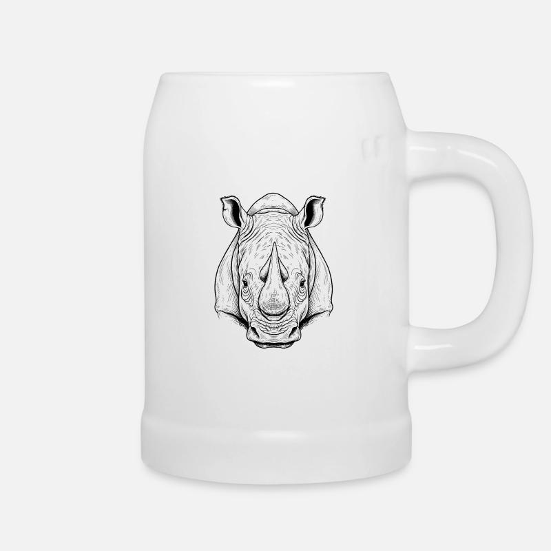 Rinoceronte - Boccale per birra - bianco