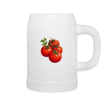 Tomates - Chope en céramique - blanc - Droite