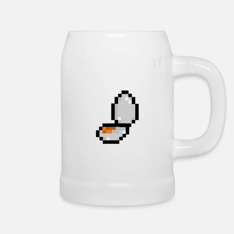 Pixel Egg - Chope en céramique - blanc