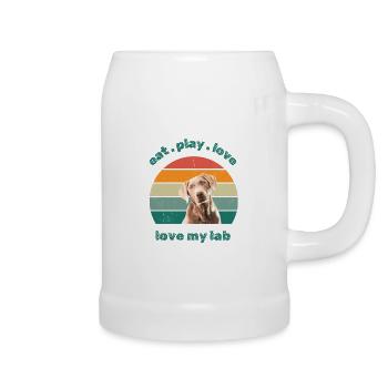 love my lab - Bierkrug - Weiß - Rechts