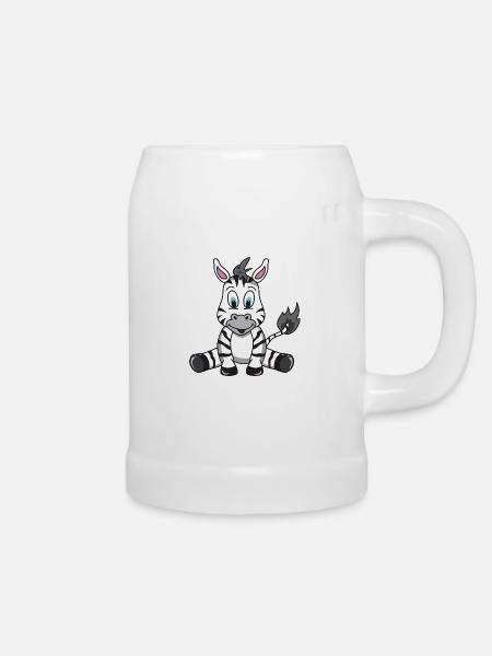Baby Zebra - Bierkrug - Weiß