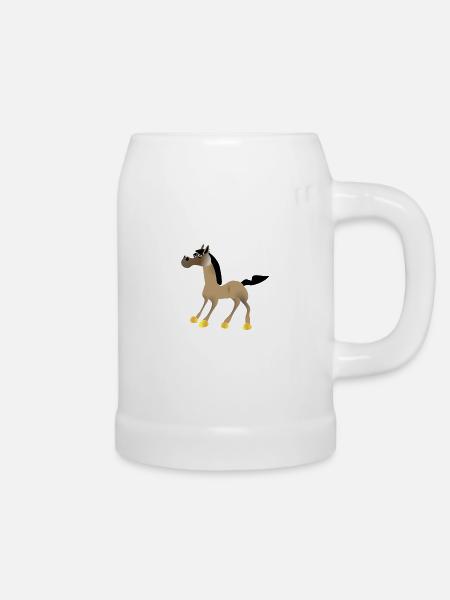 Pferd 01 - Bierkrug - Weiß