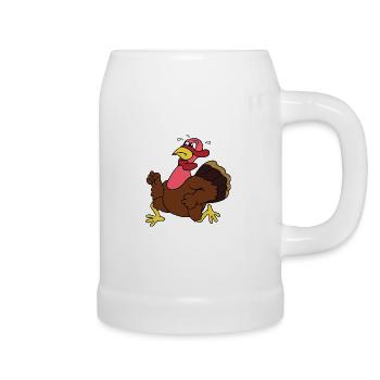 Thanksgiving turkey turkey pilgrim - Beer Mug - white - Right