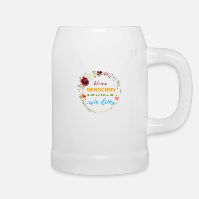 Kleine Menschen brauchen.. - Bierkrug - Weiß