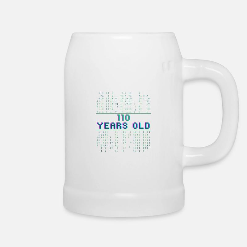 6th Birthday 6 Years Old Binary Code Computer Science - Beer Mug - white